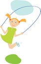 Girl jump with a skipping rope