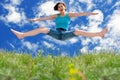 Girl jumping Royalty Free Stock Photo