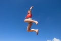 Girl Jumping Blue Sky Parkour Royalty Free Stock Photo