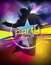 Girl jumping colorful party design