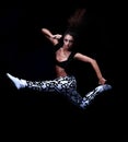 Girl jumping in hip hop style Royalty Free Stock Photo