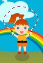 Girl Jumping Rope Royalty Free Stock Photo