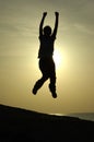 Girl Jumping Silhouette