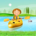 Girl with a kayak