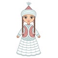 The girl in Kazakh dress. Historical clothes.