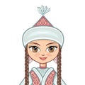 The girl in Kazakh dress. Historical clothes. Portrait, avatar