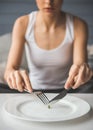 Girl keeping diet Royalty Free Stock Photo