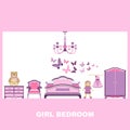 Girl and Kid Bedroom Interior Decoration Royalty Free Stock Photo