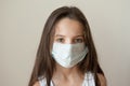 Girl kid epidemic flu medicine child medical mask Royalty Free Stock Photo