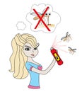 Girl kill mosquito Royalty Free Stock Photo