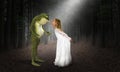 Girl Kiss, Kissing Frog, Princess, Fantasy Royalty Free Stock Photo