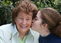 Girl Kisses Grandmother