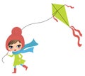 Girl with a kite Royalty Free Stock Photo