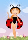 Girl ladybug Royalty Free Stock Photo