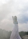 Girl lake smoke fog skirt nature outdoor indoors meditation tour