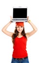 Girl with a laptop Royalty Free Stock Photo