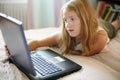Girl with a laptop Royalty Free Stock Photo