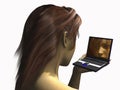 Girl and laptop