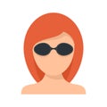 Girl laser hair removal icon flat isolated vector