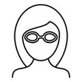 Girl laser hair removal icon, outline style