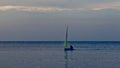 Girl in Laser sailboat Royalty Free Stock Photo