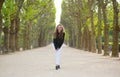 Girl laughing in a park Royalty Free Stock Photo