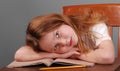 Girl Laying Down Head on Desk