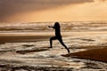 Girl leaps into the water. Royalty Free Stock Photo