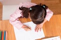 Girl learning to write Royalty Free Stock Photo