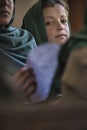 Girl learning in the only school in the village of Shimshal 3100m is a government school taught by teachers based in the village