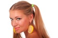Girl with lemon-earrings