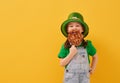 Girl in leprechaun hat Royalty Free Stock Photo