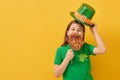 Girl in leprechaun hat Royalty Free Stock Photo