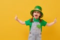 Girl in leprechaun hat Royalty Free Stock Photo