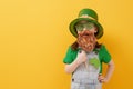 Girl in leprechaun hat Royalty Free Stock Photo