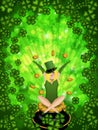 Girl Leprechaun Shamrock Background