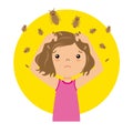 Girl with lice Royalty Free Stock Photo