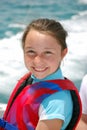 Girl with life vest Royalty Free Stock Photo