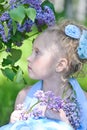 Girl with lilac Royalty Free Stock Photo