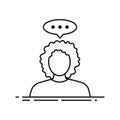 Girl line icon with speach bubble Royalty Free Stock Photo