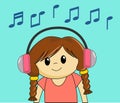 Girl Listening to Music