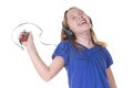 Girl listening to music Royalty Free Stock Photo