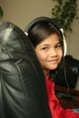 Girl listening to music Royalty Free Stock Photo