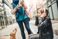 Girl listening to music Royalty Free Stock Photo