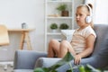 Girl listening to music Royalty Free Stock Photo