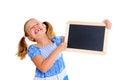 Girl with little blackboard