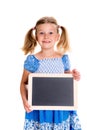 Girl with little blackboard