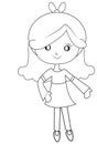 Girl with a long hair coloring page