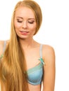 Girl long hair wearing bra Royalty Free Stock Photo