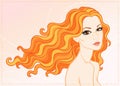 The girl with long red hair Royalty Free Stock Photo